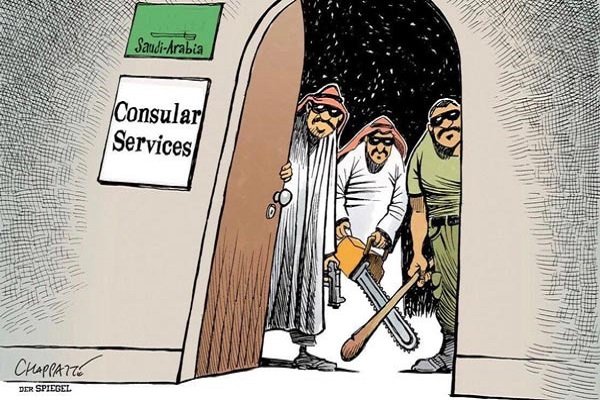  			 				 					کاریکاتور اشپیگل درباره قتل «جمال خاشقجی» 				 			 		