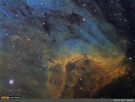 تولد ستاره‌های آبی از ابرهای گازی سحابی پلیکان در تصویر آندر وان در هوون
