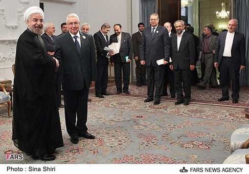 دیدار رییس مجلس الجزایر با حسن روحانی
