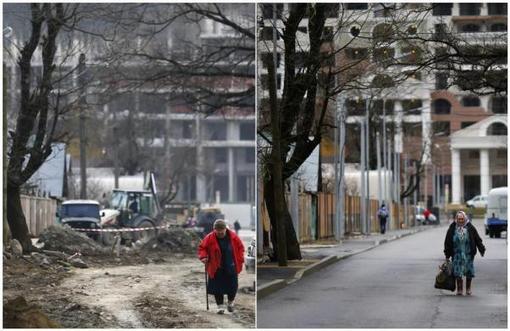 دو تصویر از یک منطقه در سوچی بفاصله یکسال، بازسازی و ساخت و سازهای مربوط به بهینه سازی سطح شهر قبل از آغاز المپیک/Reuters
