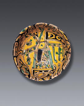 ظرف نقاشی شده، شمال شرق ایران، 800 هجری قمری