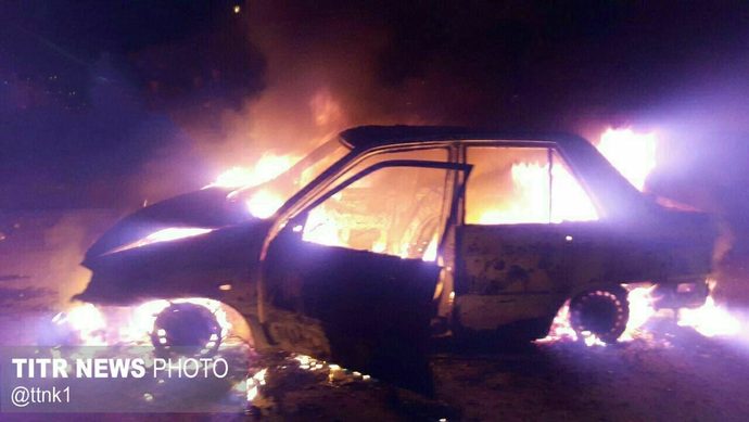 انفجار یک نارنجک دست ساز موجب آتش سوزی خودرو پراید در سردشت شد