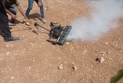 شبان فلسطينيون يسقطون طائرة مسيرة في جبل صبيح قرب نابلس