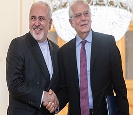 ظريف لبوريل: استمرار الحظر من قبل إدارة بايدن أمر غير مقبول