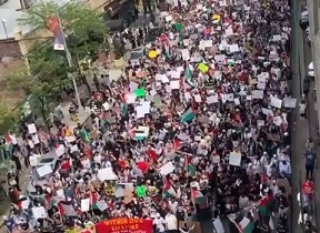 مسيرة حاشدة تجوب شوارع نيويورك تنديدا بالعدوان الإسرائيلي على غزة