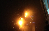 آتش سوزی در یکی از آسمان خراشهای دوبی