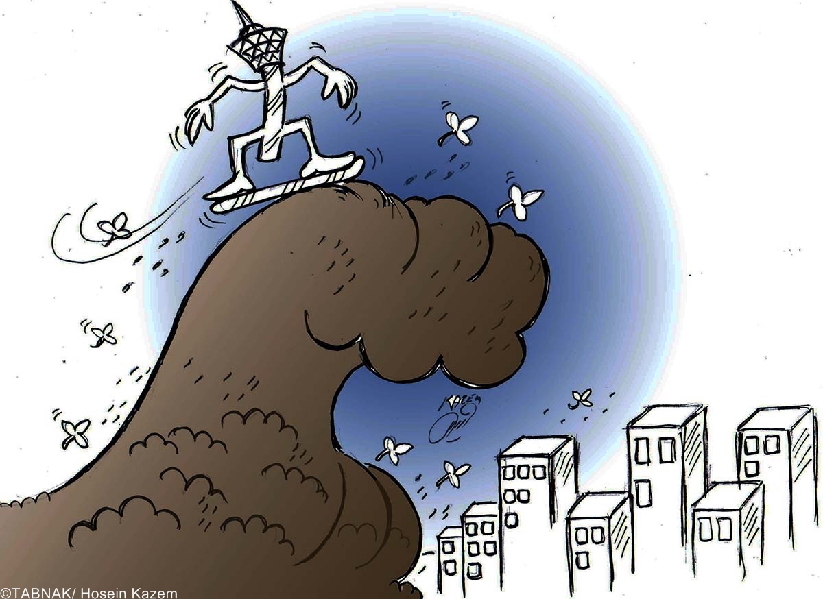 کارتون : برج میلاد بر فراز توفان سهمگین!