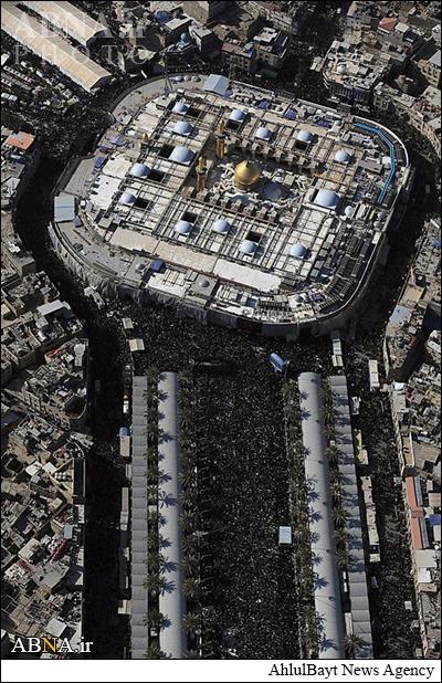 تصاویر هوایی از حرمین مطهر در کربلا
