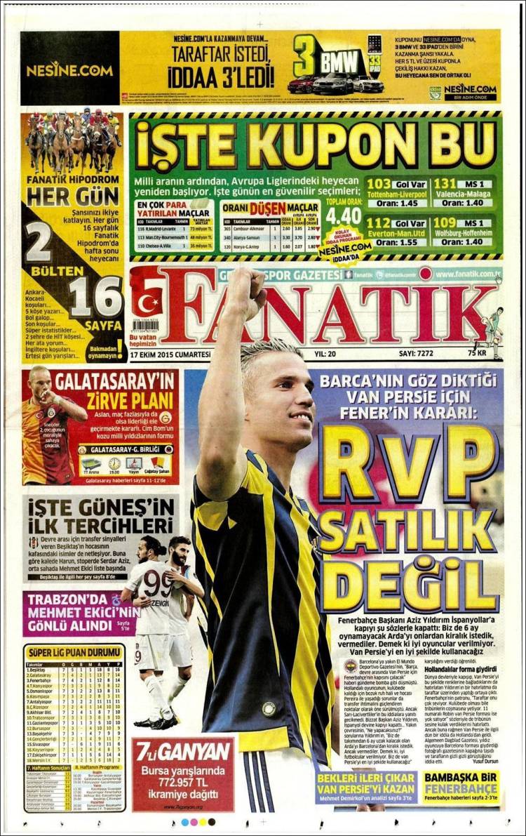روزنامه های ترکیه / جمعه 16 اکتبر 2015