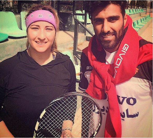 ستاره زن و ایرانی تنیس جهان در کنار یک استقلالی محبوب