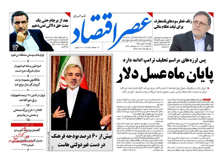 صفحه نخست روزنامههای اقتصادی ششم بهمن