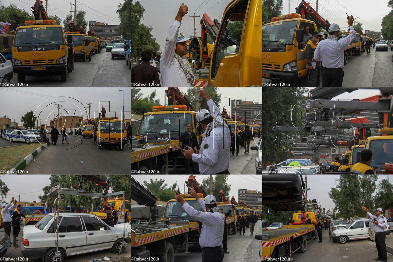 انتقال خودروهاي رها شده در مهران به پاركينگ