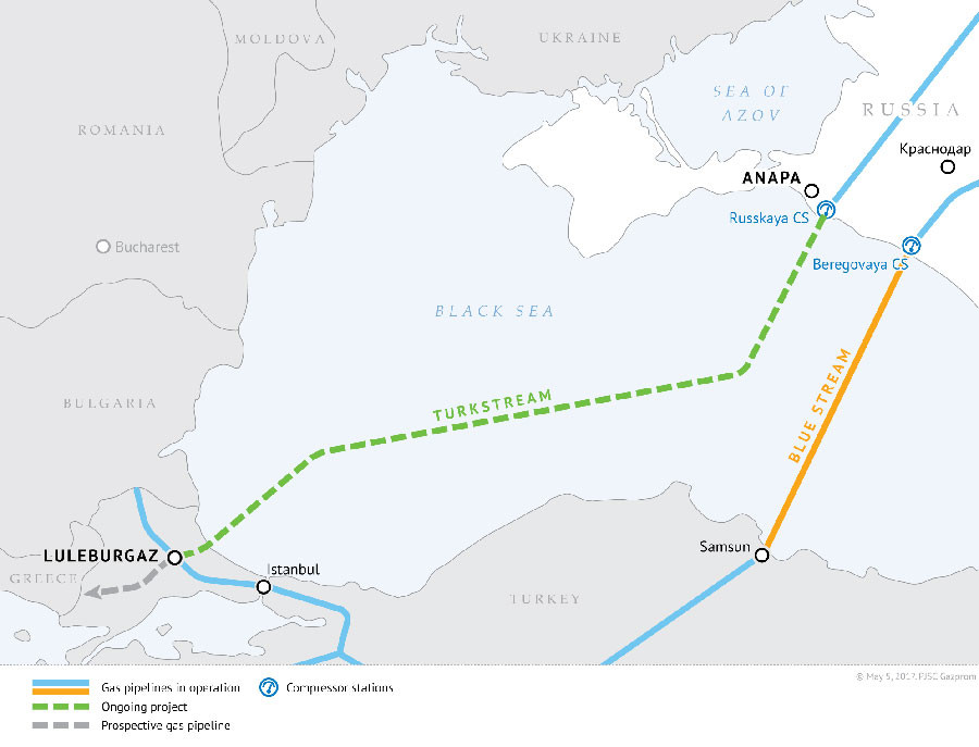 گازپروم، جریان ساخت خط لوله ترکیه را آغاز کرد