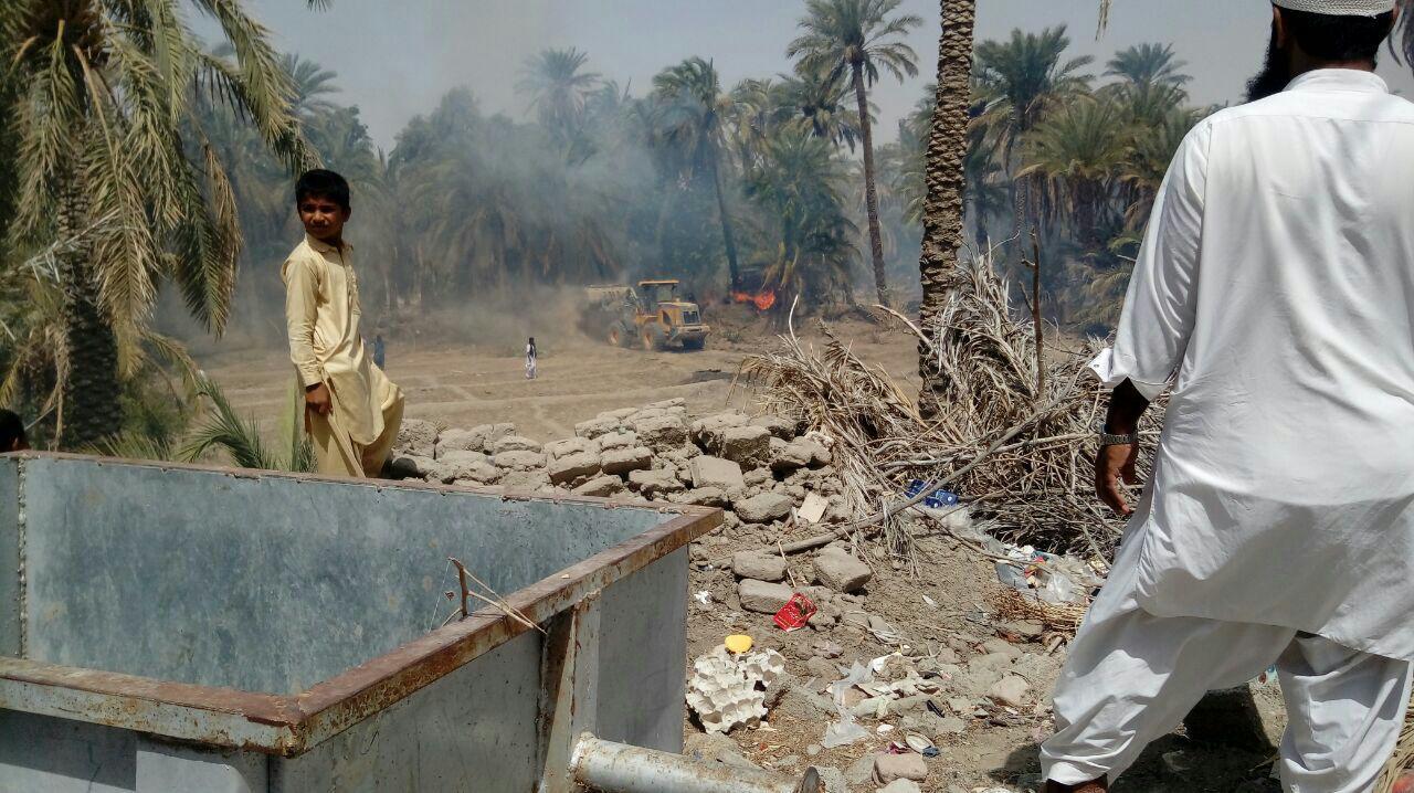 آتش‌سوزی دو‌هزار اصله‌نخل‌خرما در‌شهر 