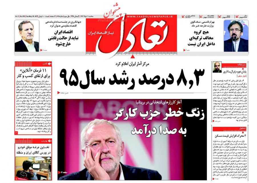 صفحه نخست روزنامه&zwnj;های اقتصادی نهم خرداد