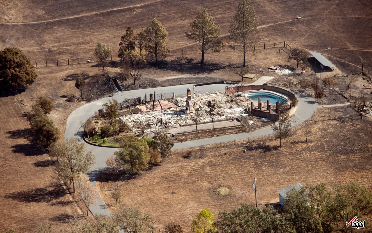تصاویر هوایی از آتش‌سوزی ویرانگر کالیفرنیا - تابناک | TABNAK