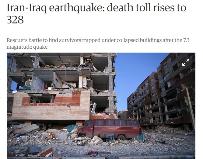 دگاردین: زلزله ایران و عراق از مراکز سیاسی مایل ها فاصله داشت/ مقامات ایرانی پیش بینی می کنند، خسارت ها افزایش یابد/ الجزیره: ایران یکی از کشورهای زلزله خیز جهان است