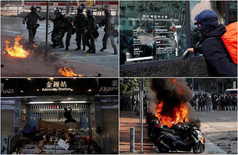  			 				 					درگیری‌‌های شدید در هنگ‌‌کنگ همزمان با روز ملی چین 				 			 		