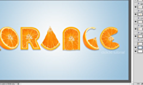 طراحی یک عبارت با فونت پرتقال