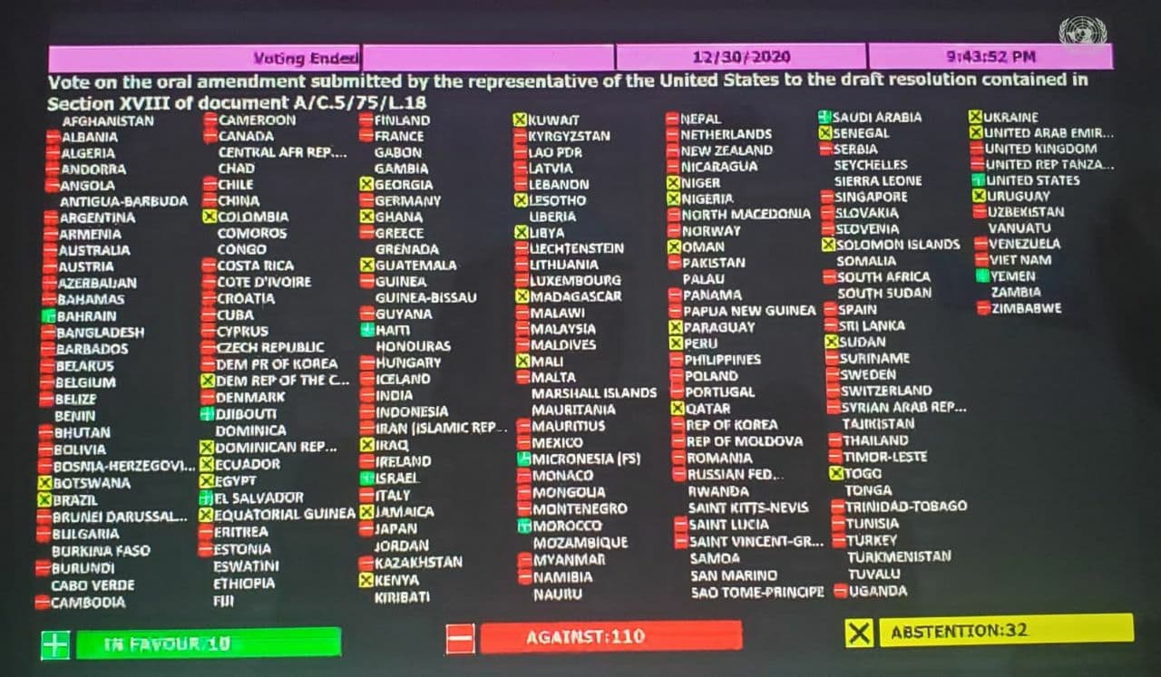 شکست سنگین آمریکا در احیای کمیته تحریم‌ های سازمان ملل علیه ایران/ 110 رای منفی در برابر 10 رای مثبت!