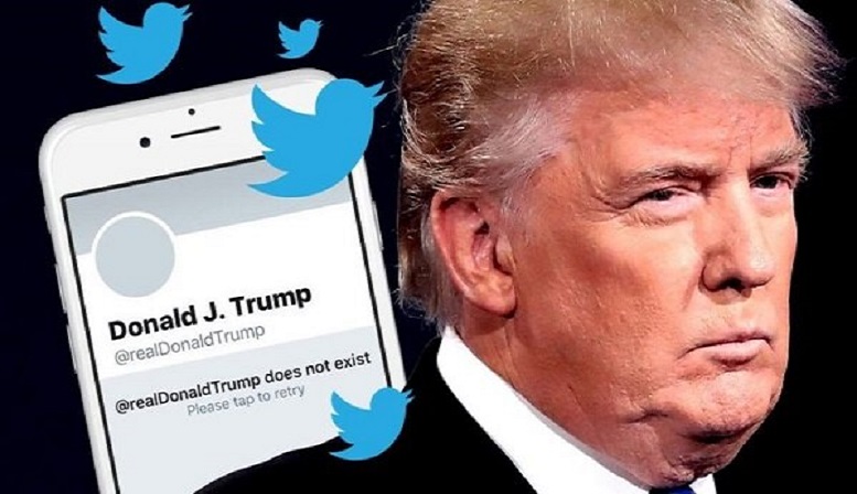                                                    توئیتر ترامپ به صورت دائم مسدود شد                                       
