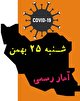 آخرین آمار کرونا در ایران تا ۲۵ بهمن ۹۹/ جان باختن ۷۴ بیمار در شبانه روز گذشته / ۹ شهر قرمز، ۳۹ شهر نارنجی، ۲۲۸ شهر زرد و ۱۷۲ شهر آبی هستند