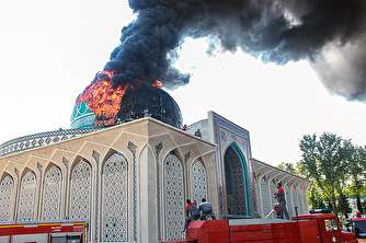 در پی حریق مسجد نیروی انتظامی، دود غلیظ منطقه ونک را در برگرفت+تکمیلی