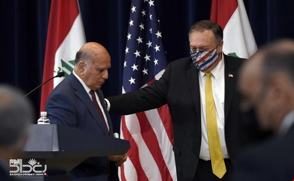                                                    گفت‌وگوی تلفنی پمپئو و وزیر خارجه عراق                                       