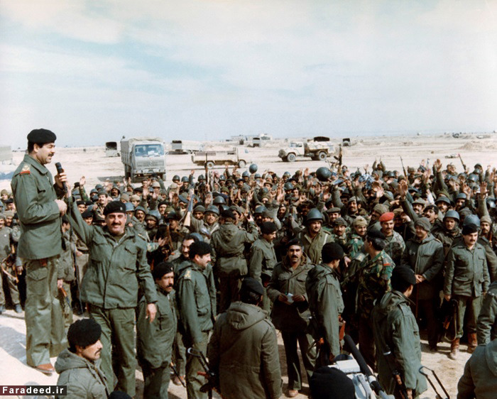 بازدید صدام از جبهه جنگ با ایران