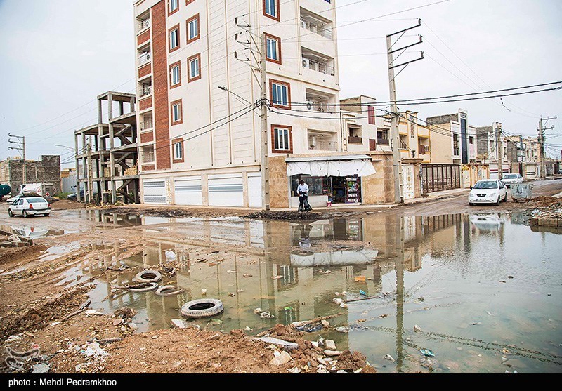 آبگرفتگی معابر در محله کیانشهر اهواز - تابناک | TABNAK