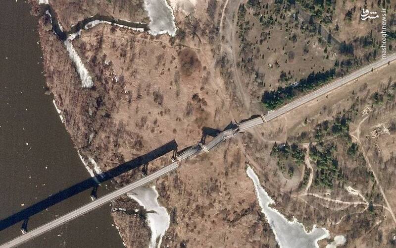                                                    تصاویر ماهواره‌ای از تخریب پل توسط اوکراینی‌ها                                       