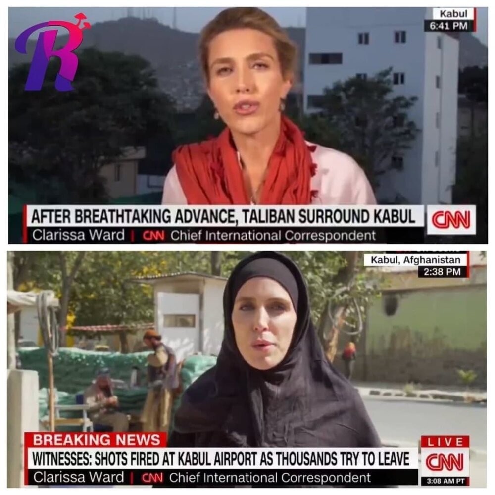                                                    گزارشگر زن CNN در افغانستان قبل و بعد ازحضور طالبان!                                       