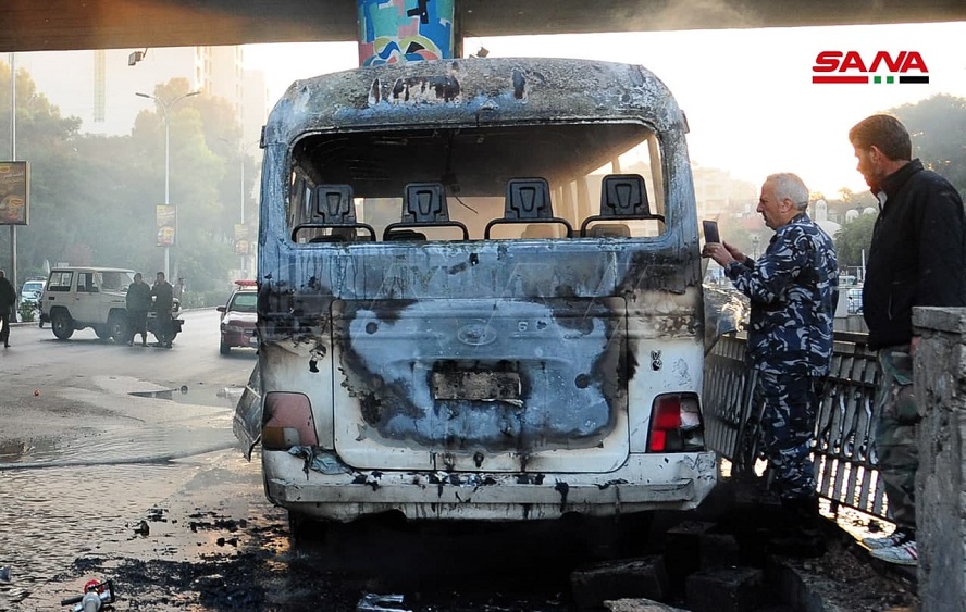 ۱۳ کشته در انفجار در مسیر یک اتوبوس در دمشق