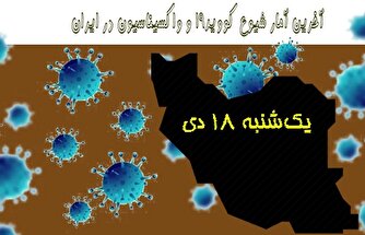 آخرین آمار کرونا در ایران تا ۱۸ دی/ ۲ بیمار دیگر جان باختند