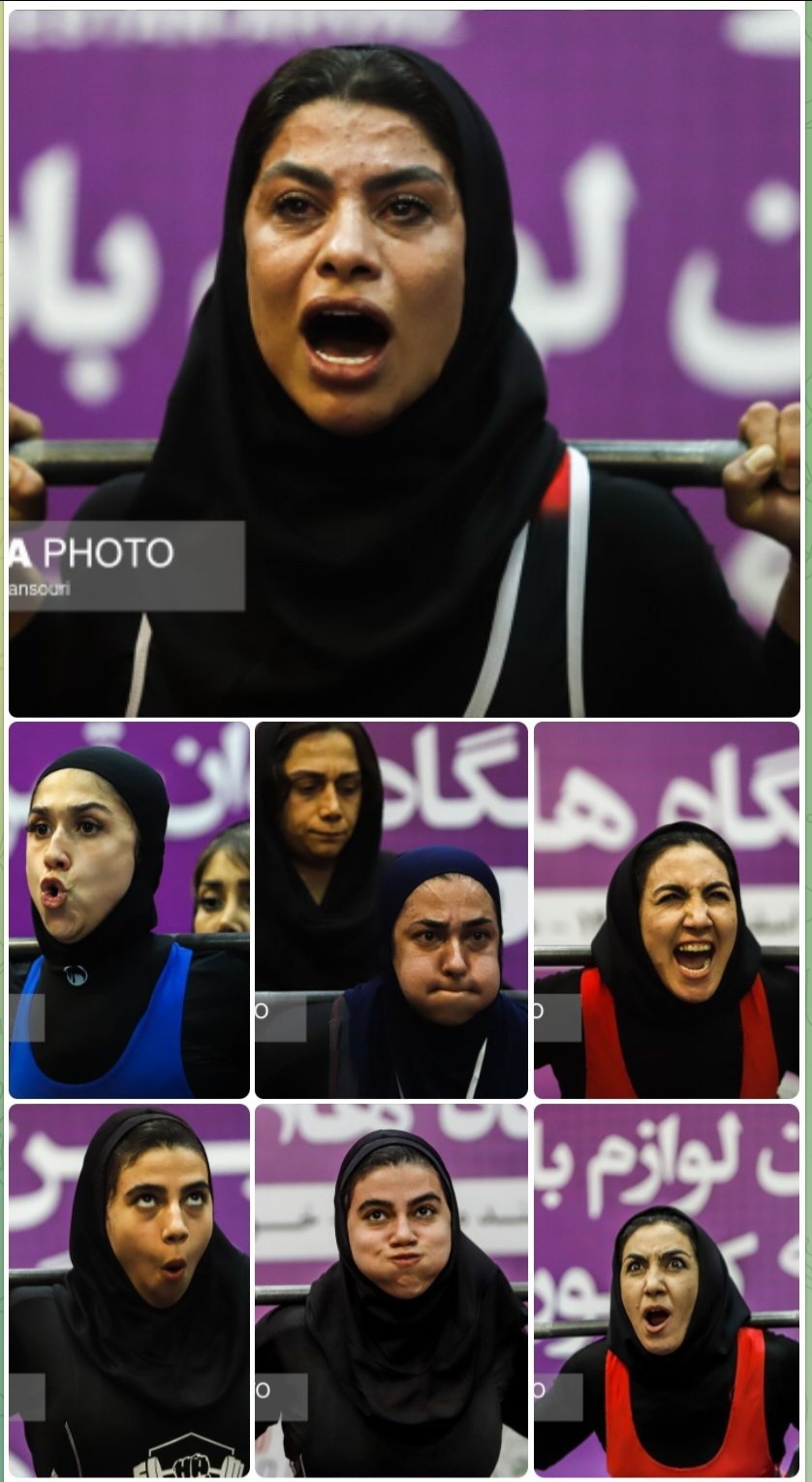 عکس‌های عجیب صورت زنان در مسابقات پاورلیفتینگ کشور