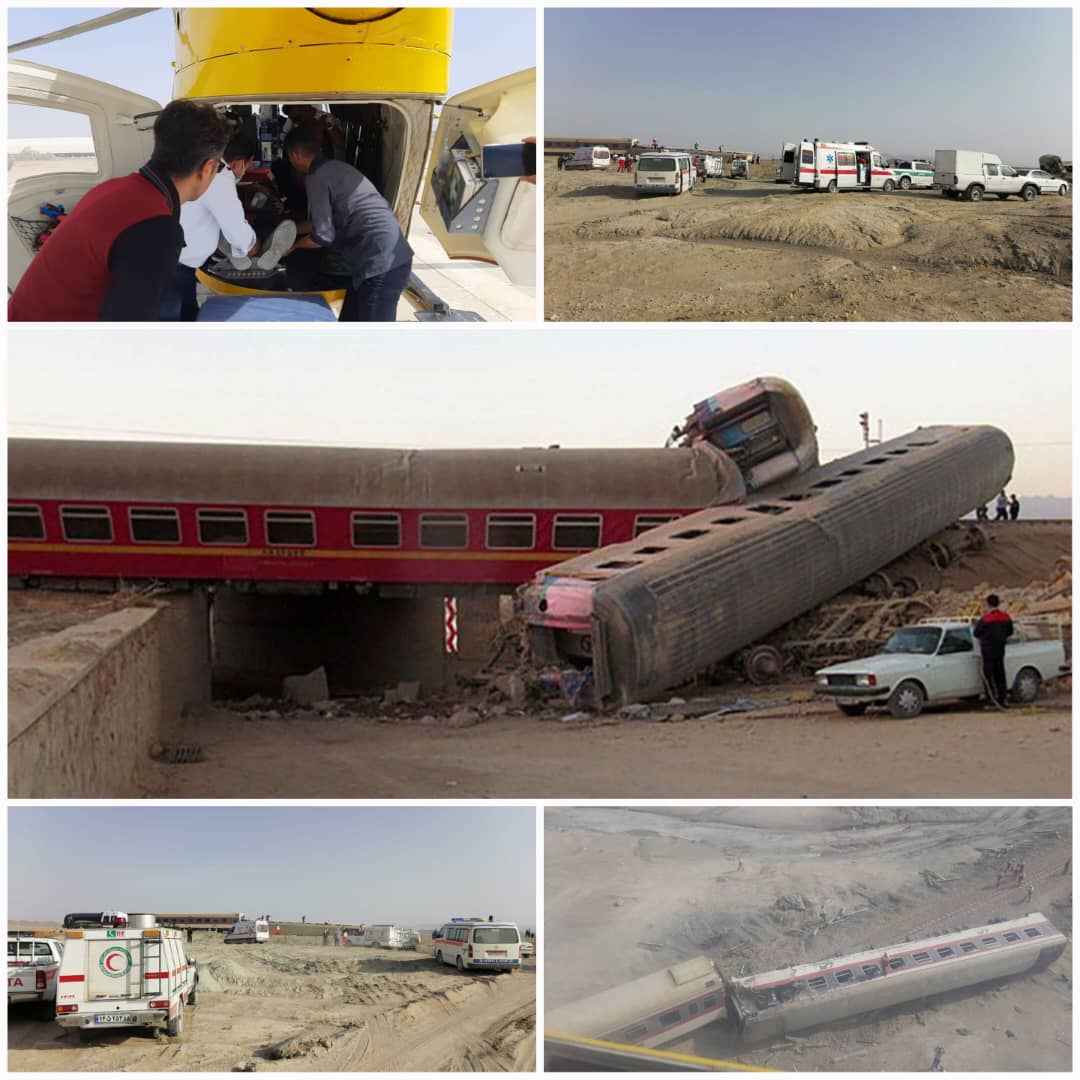 خروج قطار از ریل در طبس/ افزایش جانباختگان به ۱۷ تن/ دو وزیر عازم محل حادثه شدند خروج قطار از ریل در طبس/ افزایش جانباختگان به ۱۷ تن/ دو وزیر عازم محل حادثه شدند