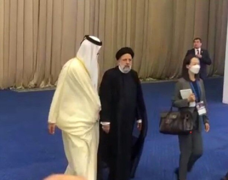  رئیس جمهور ایران و امیر قطر با یکدیگر دیدار کردند 