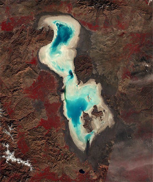 جدیدترین تصویر ماهواره‌ای دریاچه ارومیه