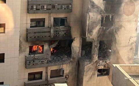 نخستین تصاویر حمله اسرائیل به آپارتمانی در دمشق