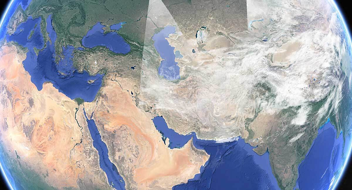 تصویر ماهواره‌ای از سامانه بارشی که بالای سر ایران است
