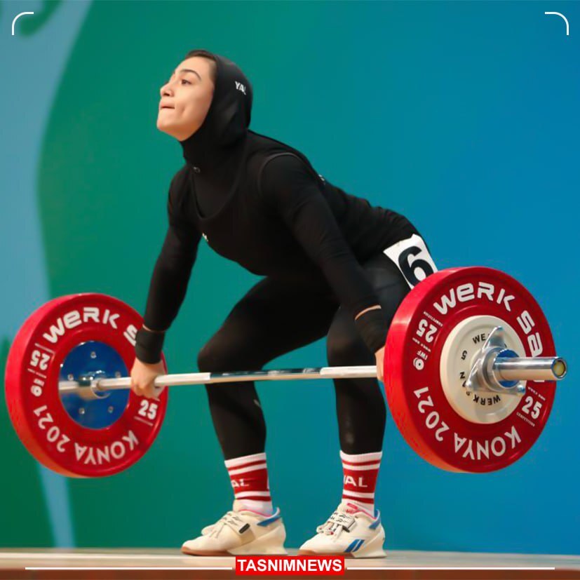 برنز ارزنده آسیا بر گردن دختر وزنه‌بردار ایران