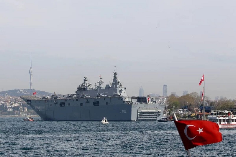 حرکت بزرگ‌ترین کشتی جنگی ترکیه به سوی دریای سیاه