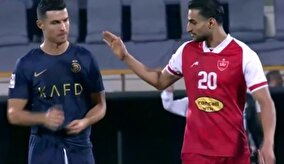 فیلم لحظه‌ای که رونالدو درخواست بازیکن پرسپولیس برای پیراهن را رد کرد