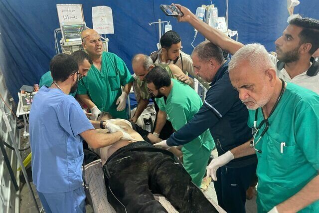 تصاویر وضعیت اتاق عمل بیمارستان‌های غزه