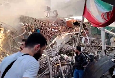 تصاویر آواربرداری کنسولگری ایران پس از بمباران