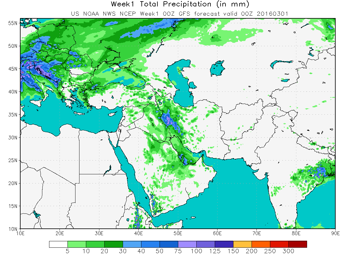 پیش‌بینی وضعیت بارندگی در تهران