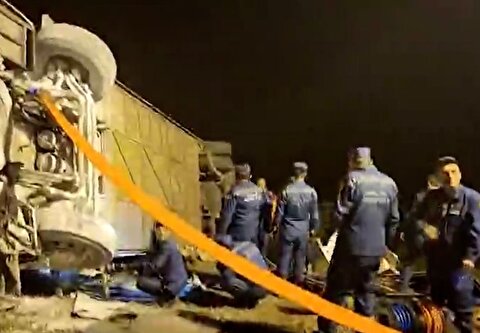تصاویر تصادف مرگبار اتوبوس ایرانی در ارمنستان