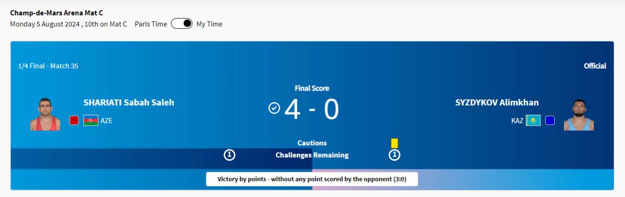 پوشش زنده المپیک ۲۰۲۴ پاریس| شکست میرزازده مقابل غول کوبایی/ برد قاطعانه محسن&zwnj;نژاد در کشتی اول