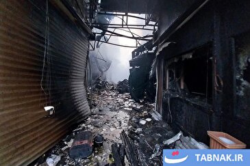 عکس: تخریب و آتش سوزی اماکن عمومی رشت توسط اغتشاشگران