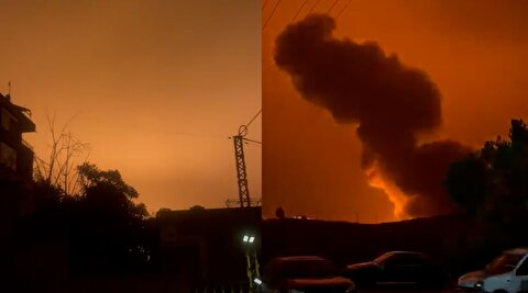 تصاویر حملات سنگین اسرائیل به مقرهای حزب الله لبنان